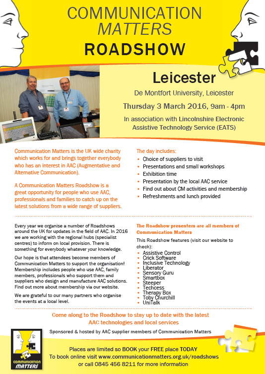 Communication Matters Roadshow Poster
